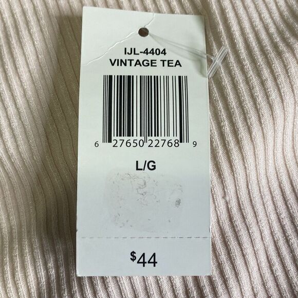 Women’s Large i Jeans By Buffalo Pink Scoop Neck Long Sleeve Ribbed Tee NEW - Picture 5 of 7